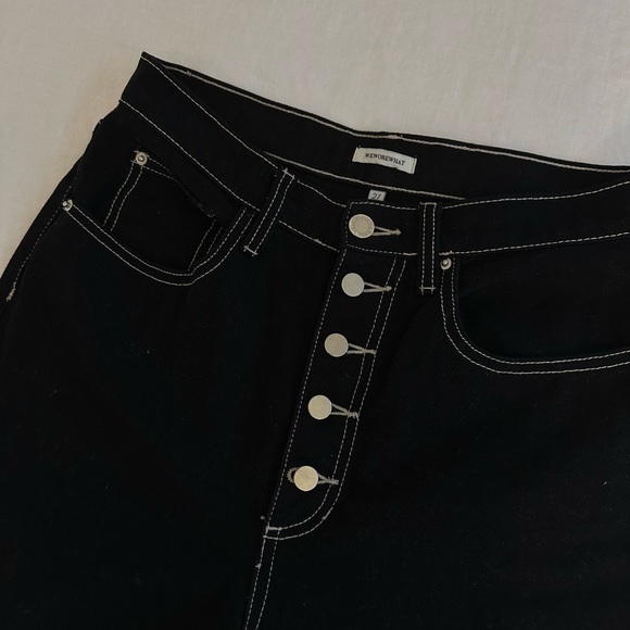 WeWoreWhat The Danielle Straight in Black with White Stiching - Picture 4 of 7